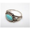 Image 2 : Art Nouveau Style Sterling Silver Turquoise Statement Cocktail Ring Size 6