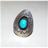 Image 1 : Vintage Old Pawn Native American Navajo Sterling Silver Turquoise Statement Ring Size 7.5 Shadow Box