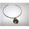 Image 1 : Vintage Native American Navajo Sterling Silver Turquoise Bear Paw Collar Necklace