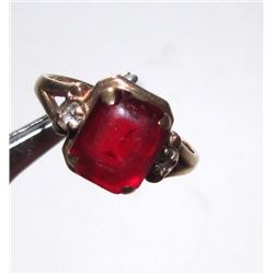 Victorian 10K Gold Lab Ruby Ring 4