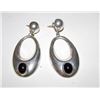 Image 1 : TAXCO MOD Sterling Onyx Pierced Earrings