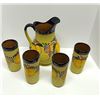 Image 2 : Vintage Mexican Talavera Pitcher Glasses Set