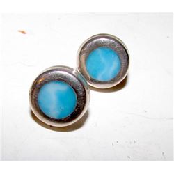 Taxco Mexican Sterling Silver Larimar Post Earrings