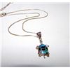 Image 1 : Vintage Native American Fire Opal Jet Turtle Pendant