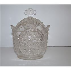 EAPG Early American Glass Lidded Bowl. Antique 1890s