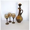 Image 1 : Venetian Bohemian Glass Decanted Glasses Set