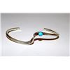 Image 1 : Old Pawn Zuni Sterling Turquoise Wave Bracelet