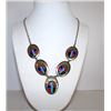 Image 2 : Old Pawn Navajo Sterling Coral Turquoise Necklace