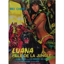 Luana, Daughter of the Jungle, 1974, Comptoir Francais (French), folded, condition B+., 62" x...