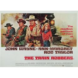 The Train Robbers, 1973, Warner Brothers (British Quad), on linen, condition B+., 30" x 40" -...