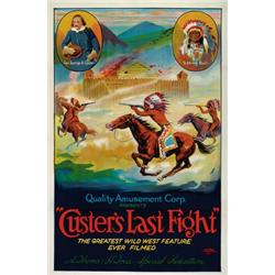 Custer's Last Fight, 1925, Quality Amusement Corp. (U.S.), on linen,, condition B+. An early...