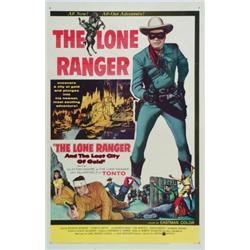 The Lone Ranger and the Lost City of Gold, 1958, United Artists (U.S.), on linen, condition B+....