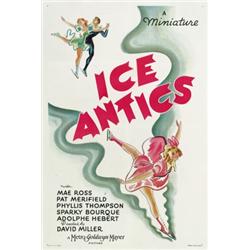 Ice Antics, 1937, Metro Goldwyn Mayer Short (U.S.), on linen,, condition A-., 41" x 27" - 1...