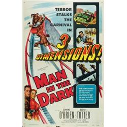 Man in the Dark, 1953, Columbia Pictures (U.S.), folded, condition B+., The 3-D version., 4...