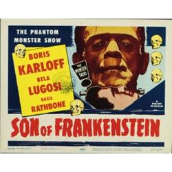 Son of Frankenstein, 1953, Realart Re-release (U.S.), lobby card, condition B with the Quebec c...