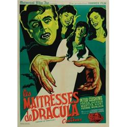 The Brides of Dracula, 1960, Universal Studios (French), on linen, condition B+., 33" x 23" -...