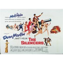 The Silencers, 1966, Columbia Pictures (British Quad), folded, B+., 30" x 40" - 76.2 x 101.6...