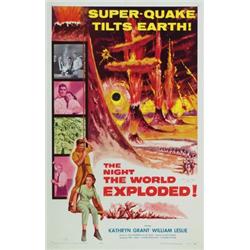 The Night the World Exploded, 1957, Columbia Picture (U.S.), on linen, condition B+., 41" x 2...