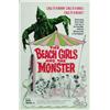 Image 1 : The Beach Girls and the Monster, 1965, US Films (U.S.), on linen, condition B-., 41" x 27" -...