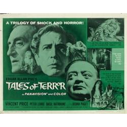 Tales of Terror, 1962, American International Pictures (U.S.), folded,, condition B-., 22"...