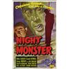 Image 1 : Night Monster, 1949, Realart Rerelease (U.S.), folded, condition C., Some paper loss at folds...