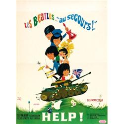 Help!, 1966, United Artists (French), folded, condition A-., 25" x 19.5" - 63.5 x 49.5 cm....