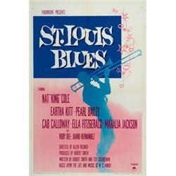 St. Louis Blues, 1958, Paramount Pictures (U.S.), on linen, condition A., 41" x 27" - 104.1 x...