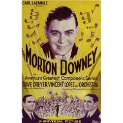 Morton Downey, 1938, Universal Pictures (U.S.), on linen, condition A-., 41" x 27" - 104.1 x...