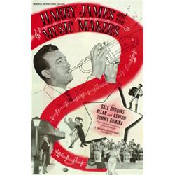 Harry James and the Music Makers, 1953, Universal International (U.S.), on linen, condition A-....