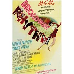 Broadway Rhythm, 1944, Metro Goldwyn Mayer (U.S.), on linen, condition C+., 41" x 27" - 104.1...