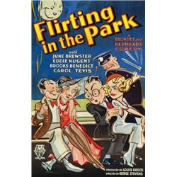 Flirting in the Park, 1935, RKO Pathe, on linen, condition A-., 41" x 27" - 104.1 x 68.6 cm....