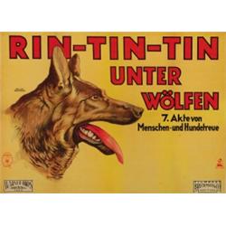 Rin-Tin-Tin, 1926, Warner Brothers (German), on linen, condition A-., 28" x 37.5" - 71.1 x 95...