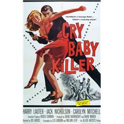 Cry Baby Killer, 1958, Allied Artists (U.S.), folded, condition B+., An early Jack Nicholson...