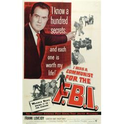 I Was a Communist for the F.B.I., 1951, Warner Brothers (U.S.), folded, condition B+., 41" x...