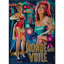 Le Monde Sans Voile, Atlantica (French), folded, condition B-., 55" x 39" - 139.7 x 99.1 cm....
