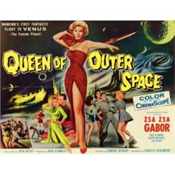 Queen of Outer Space, 1958, Allied Artists (U.S.), folded, condition B+., Zsa Zsa at her best...