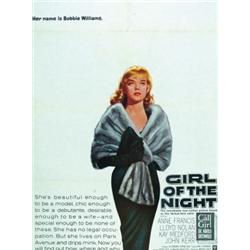 Girl of the Night, 1960, Warner Brothers (U.S.), folded, condition B+., 41" x 27" - 104.1 x 6...