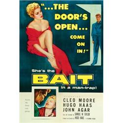 Bait, 1954, Columbia Pictures (U.S.), on linen, condition B+., 41" x 27" - 104.1 x 68.6 cm....