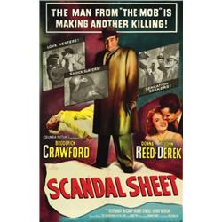 Scandal Sheet, 1952, Columbia Pictures (U.S.), on linen, condition B+., 41" x 27" - 104.1 x 6...