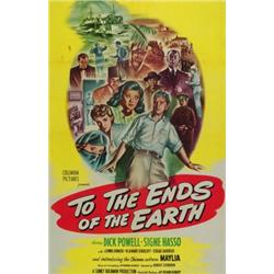 To The Ends of the Earth, 1947, Columbia Pictures (U.S.), folded, condition B+., 41" x 27" -...