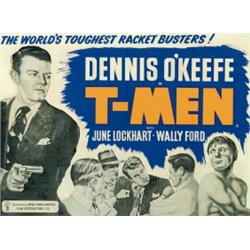 T-Men, 1949, Anglo Amalgamated Films (British Quad), on linen, condition C+., 30" x 40" - 76....