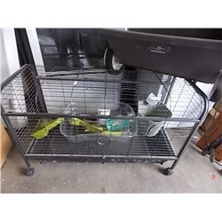 CAGE ON ROLLERS WITH CONTENTS