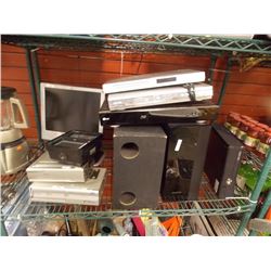 SHELF FULL OF ASSORTED ELECTRONICS - PS