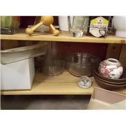 SHELF LOT VASES ETC