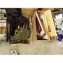 BOX OF PICTURES AND FRAMES  + BOX MISC = 2 TTL