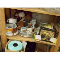 SHELF MISC  - INCLUDES BOX OF MISC
