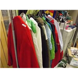 LOT OF ASSORTED CLOTHING FROM STORAGE LOCKER RACK NOT INCLUDED
