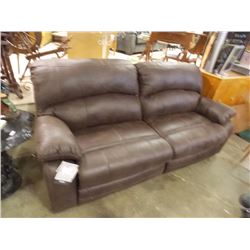 NEW LEATHER STYLE RECLINING CHESTERFIELD