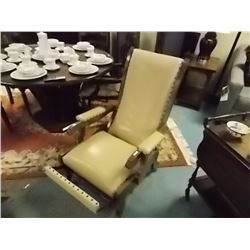 VINTAGE MORRIS CHAIR - LEATHER UPHOLSTERED - GOOD CONDITION