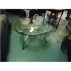ROUND GLASS COFFEE TABLE